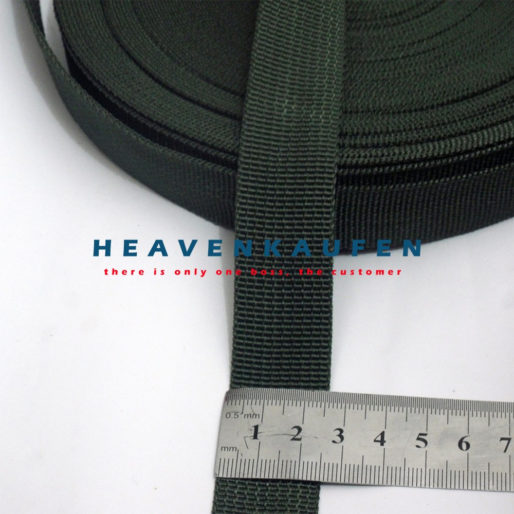 Tali Webbing Hijau Army 2,5 cm Meteran/Rol