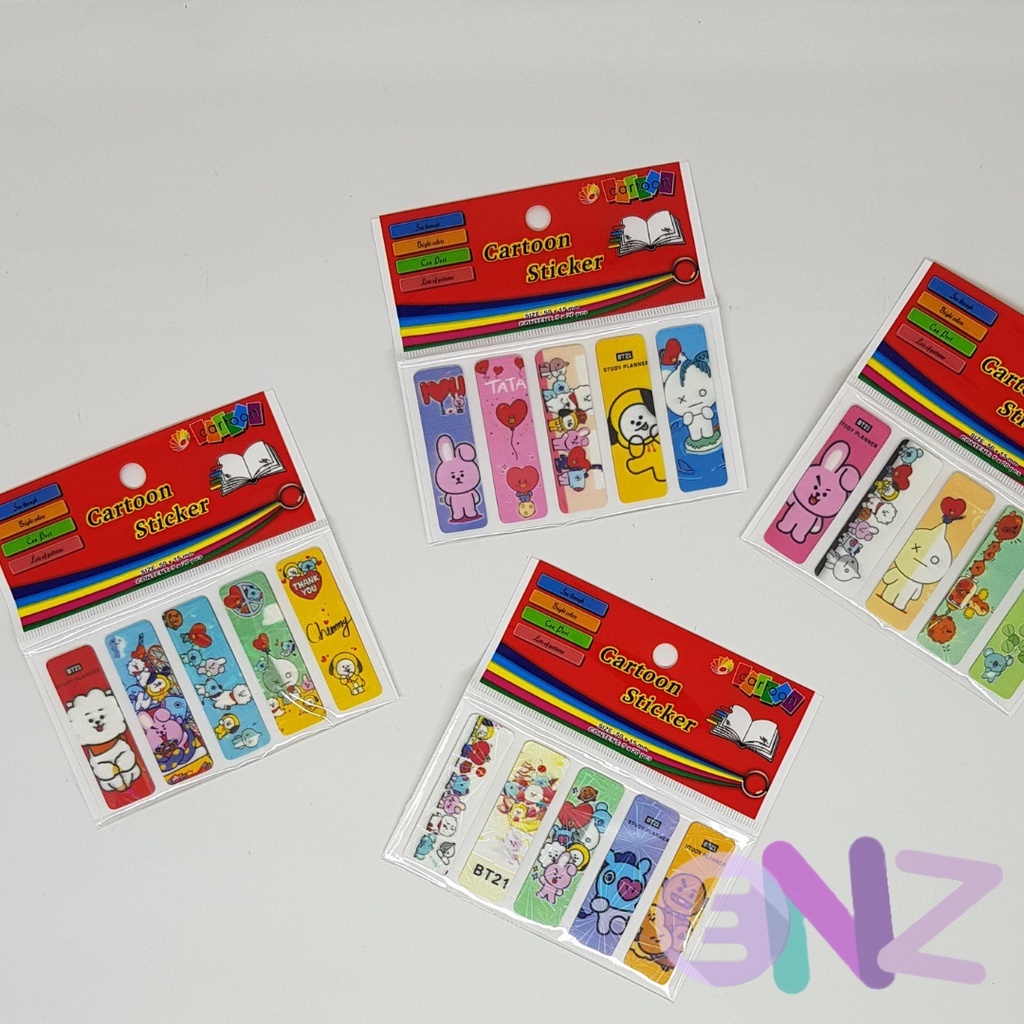 ENZ ®  Pembatas Buku Kertas / Sticky Note / Alat tulis Anak / Post It Label Karakter BT21 BTS 1228