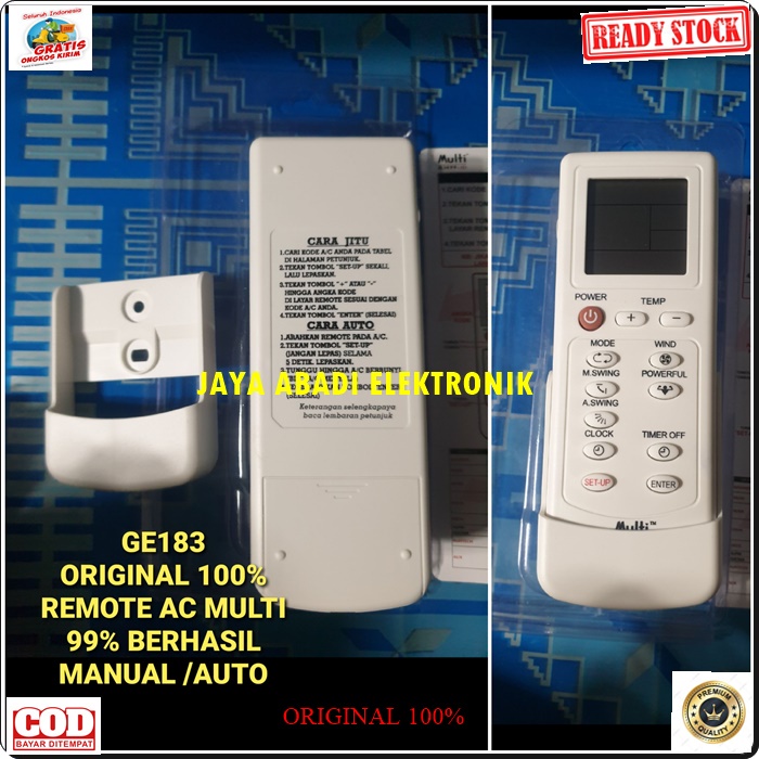 G183 ORIGINAL REMOT AC UNIVERSAL MULTI REMOTE AIR CONDISIONAL PENDINGIN RUANGAN PENYEJUK KAMAR ACECORIS AKSESORIS KONTROL OTOMATIS OUTO SEGALA MEREK  Joker original remote ac multi UNIVERSAL remot ac penyejuk pendingin ruangan control universal multi guna