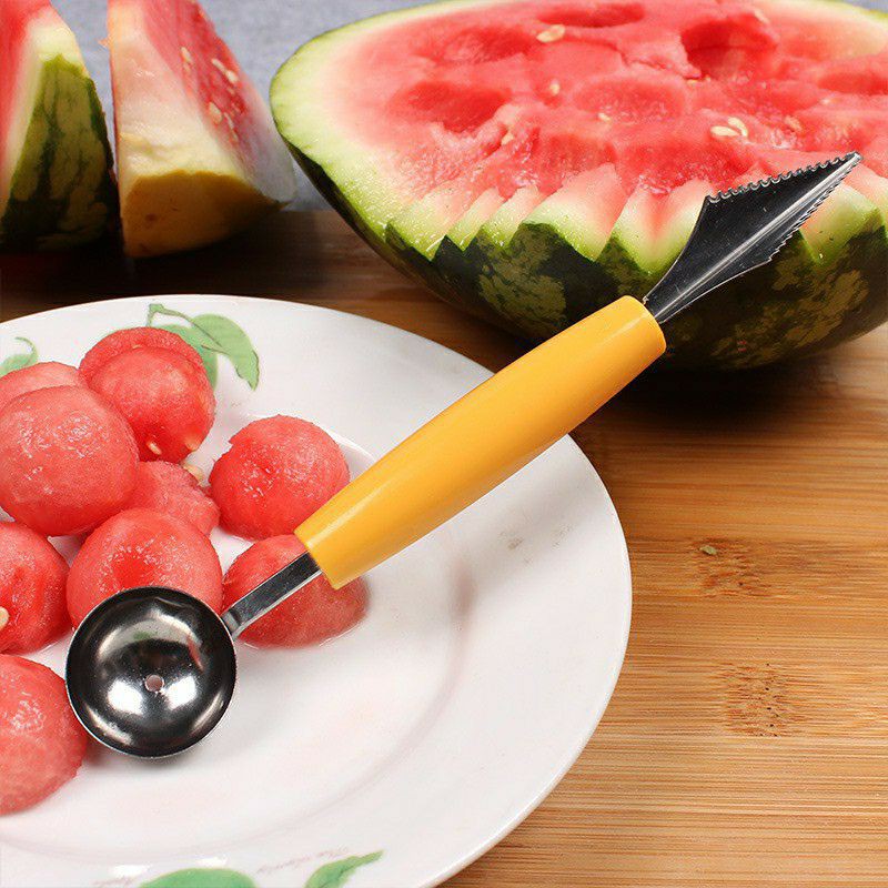 BluePink Alat Dapur Pisau Buah 2 Sisi Kerokan BUah Scoop
