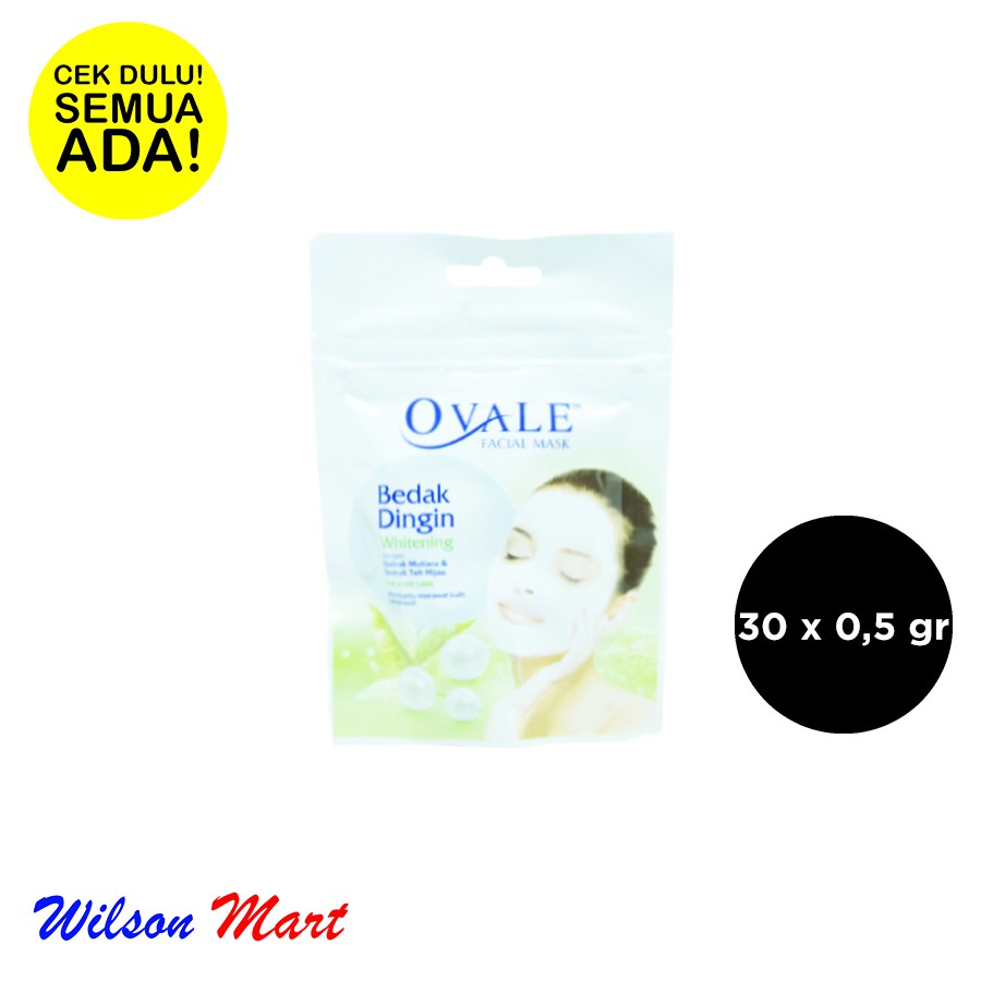 OVALE FACIAL MASK BEDAK DINGIN WHITENING EKSTRAK MUTIARA TEH HIJAU FOR ACNE CARE