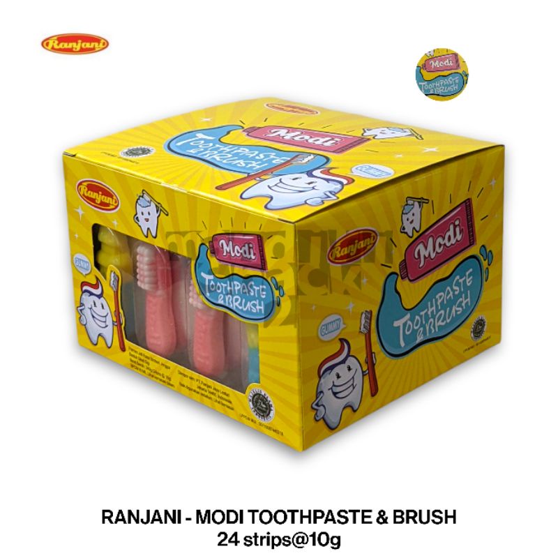 

RANJANI - MODI TOOTHPASTE & BRUSH. PERMEN JELI ANEKA RASA BENTUK PASTA & SIKAT GIGI