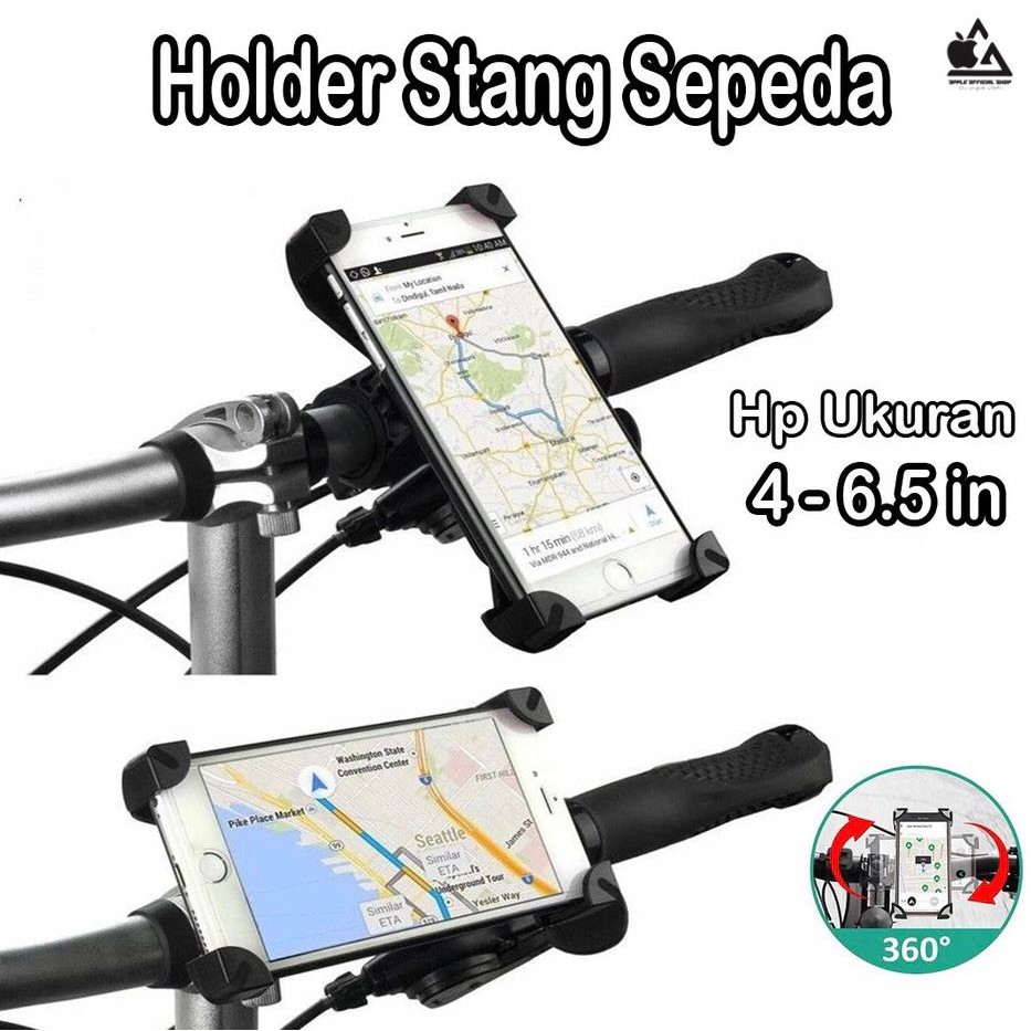 Phone Holder HP SEPEDA UNIVERSAL 360 Derajat Bike Phone Holder Jepit Stang Sepeda Motor