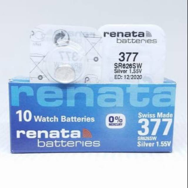 Baterai Renata 377 626 SR626SW Original 1,55V Baterai Jam Tangan Original made in Swiss