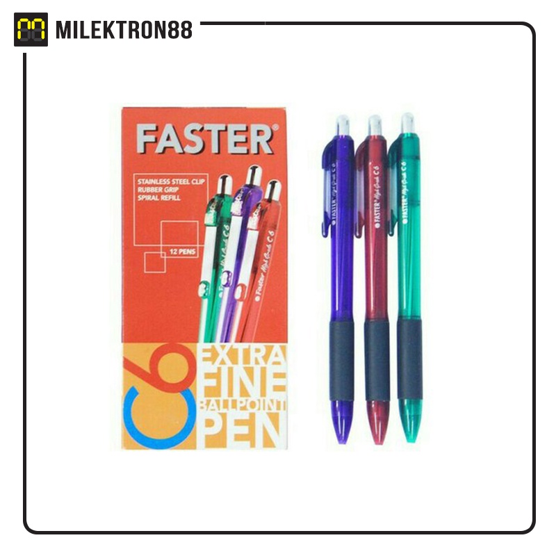 

FASTER Pulpen C6 Ballpoint Cetek Tinta Hitam