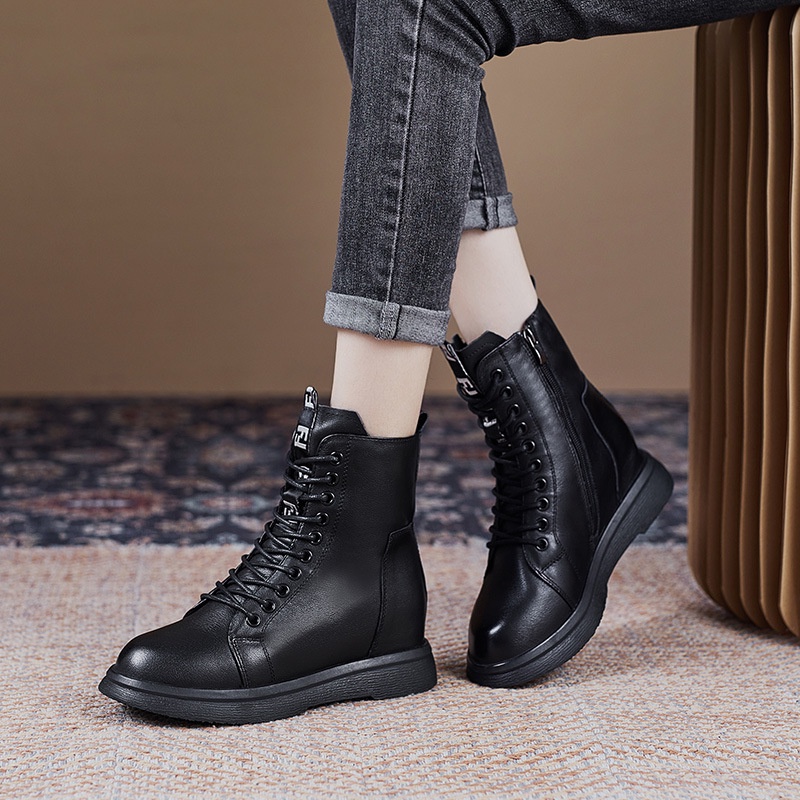 Martin Boot Cewek Wanita Kulit Asli Lift Dr. Martens Sepatu Wanita Sepatu Bot Pendek 2021new Top-Gra