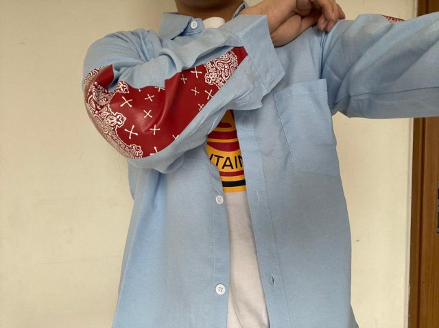 Super66 Kemeja Pria   Lengan Panjang Kemeja Unsur Batik Kemeja Putih Pria