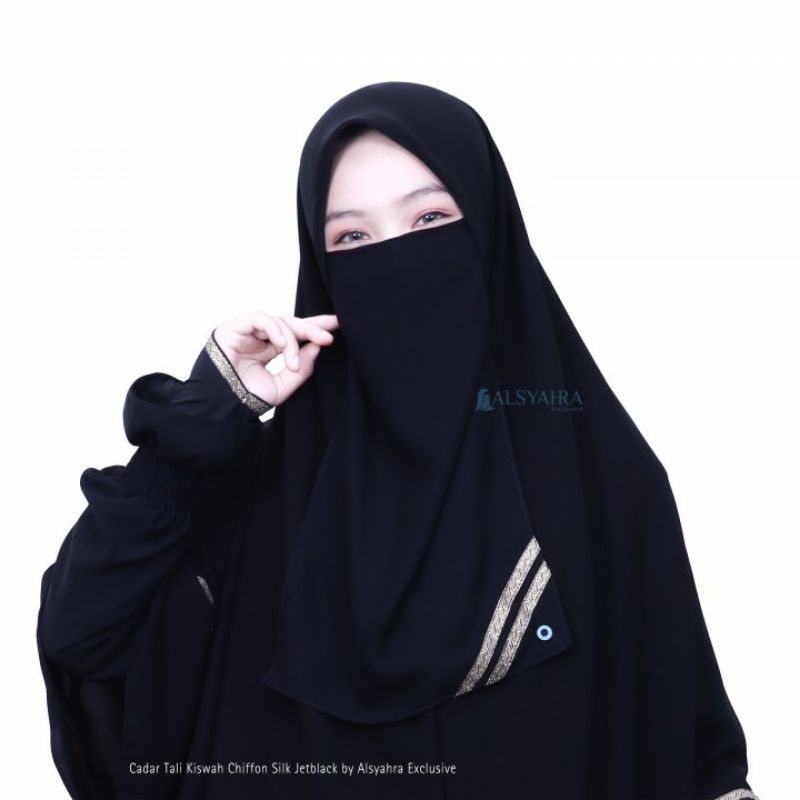Cadar Tali Kiswah Sifon Silk Jetblack Alsyahra Exclusive