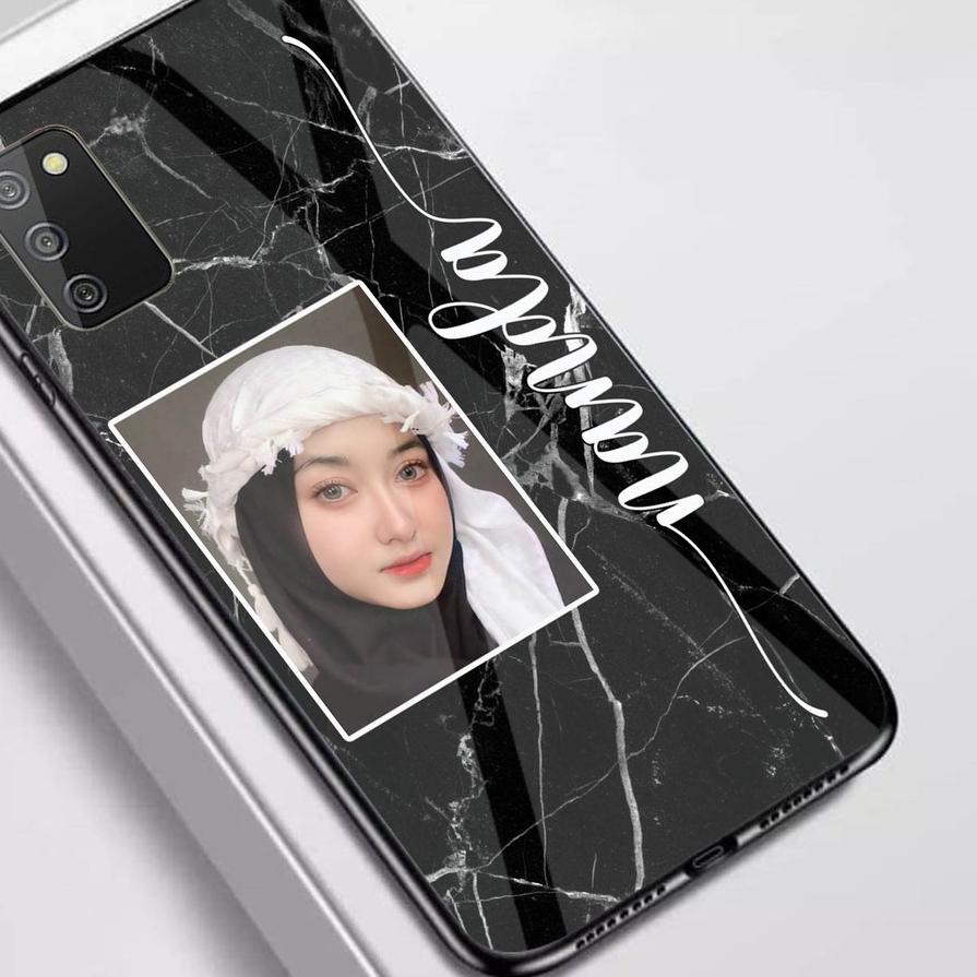 ✨STAR✨ (Custom Nama Plus Foto Bebas) Bahan SoftCase Glass Kaca For Oppo Vivo Realme Xiaomi Infinix I