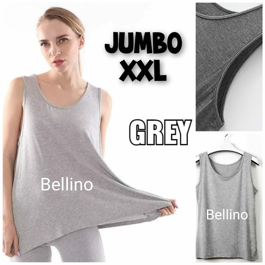 Singlet Cewek Jumbo LD fit 115cm Strech Melar Tanktop Jumbo Tali Lebar XXL Teng top XXL Tentop 3L Tali Lebar Big Size Ukuran Besar Singlet Wanita Jumbo Kaos Dalam Bigsize