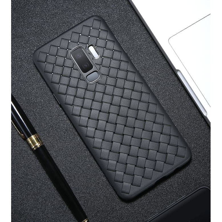 Case Vivo Y71 soft back cover casing leather tpu kulit grid line WOVEN