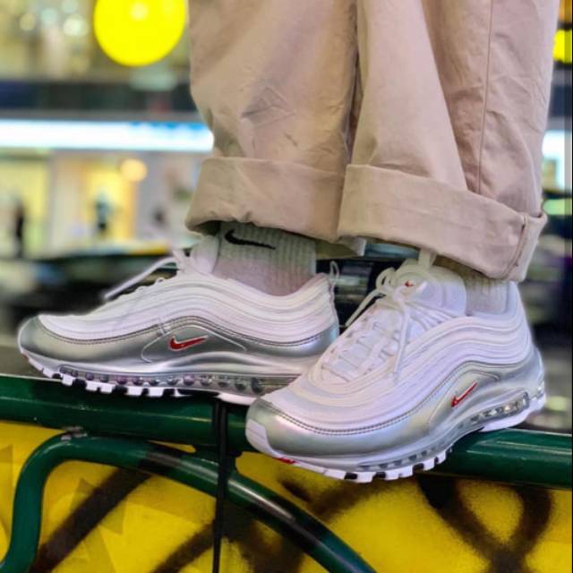 Nike Airmax 97 White Metalic Silver Premium Original