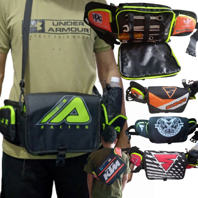 tas selempang pinggang waistbag cross traill touring trabas - tas mekanik