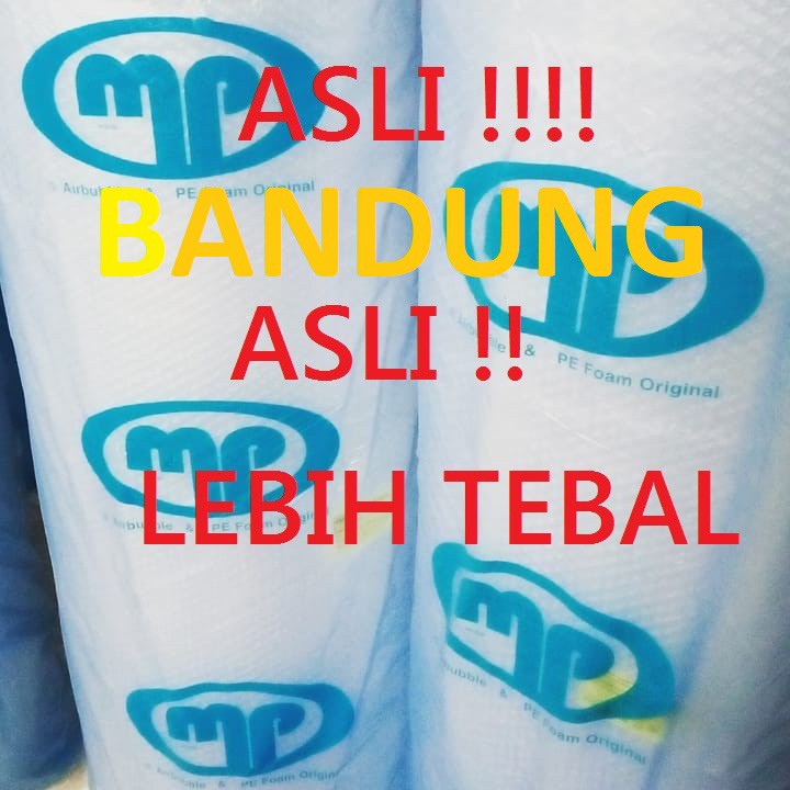 

Plastik bubble wrap kualitas terbaik bubblewrap khusus Bandung 1 roll = 50m x 1.25m mulia pack tebal MP Bening - Hitam