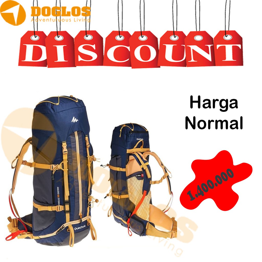 Carrier Quechua Forclaz 50 Easyfit Backpack tas gunung keril hiking