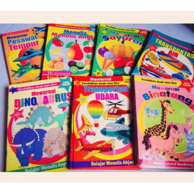 Buku Anak Menulis dan Mewarnai PAUD TK
