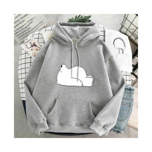 SLEEP THE BEAR HOODIE WANITA - ATASAN TEBAL LUCU TERLARIS