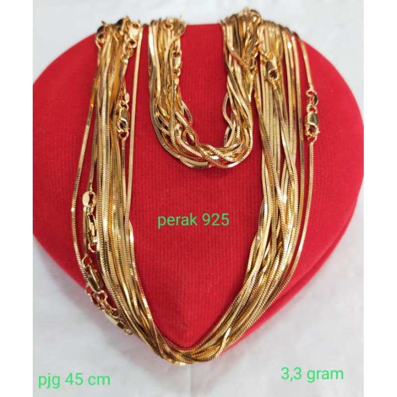 Kalung kasandra, perak 925, Sepuh emas rosegold