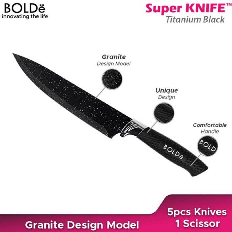 BOLDe Knives Set Granito 7PCS PURE STEINLESS STEEL