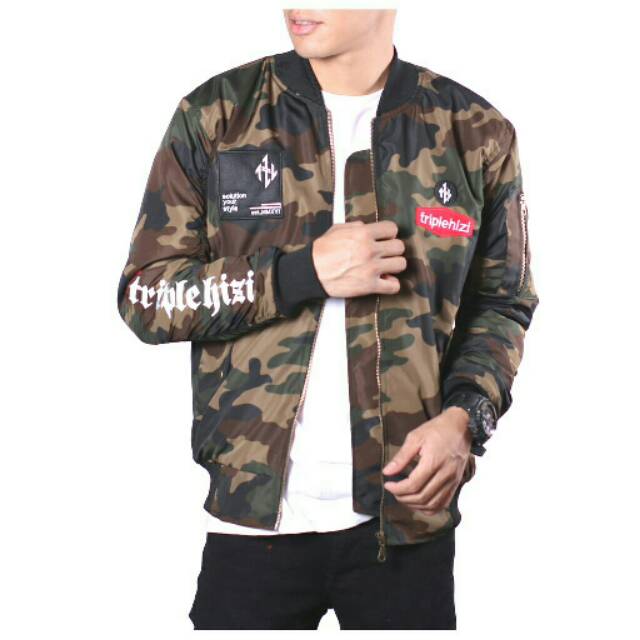 Jaket bomber army pria
