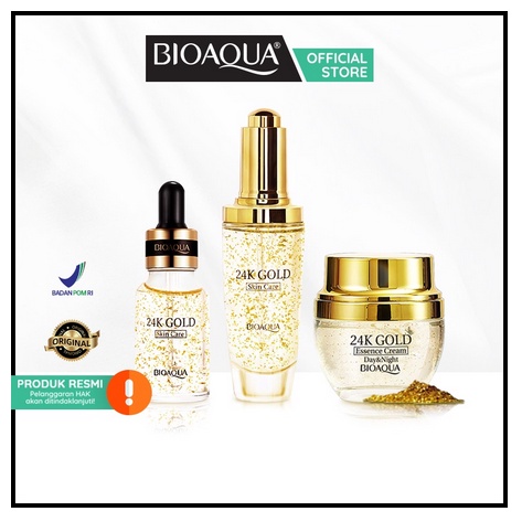 ❄️MATCHA❄️BIOAQUA SERUM WAJAH 24K GOLD ESSENCE CREAM  - SERUM GOLD BIOAQUA BPOM ORIGINAL