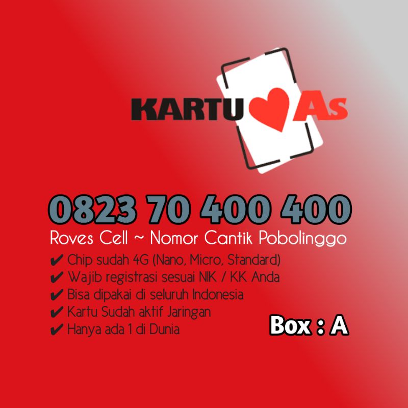 NOMOR CANTIK TELKOMSEL SERI PULUHAN DOUBLE RATUSAN 70 400 400 HOKI 400400 KARTU AS 400400 08237040400400