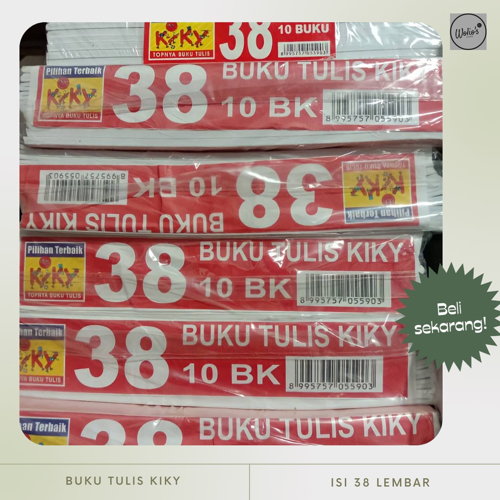 

[TERMURAH] BUKU TULIS KIKY BERGARIS 38 LEMBAR (10 BUKU)