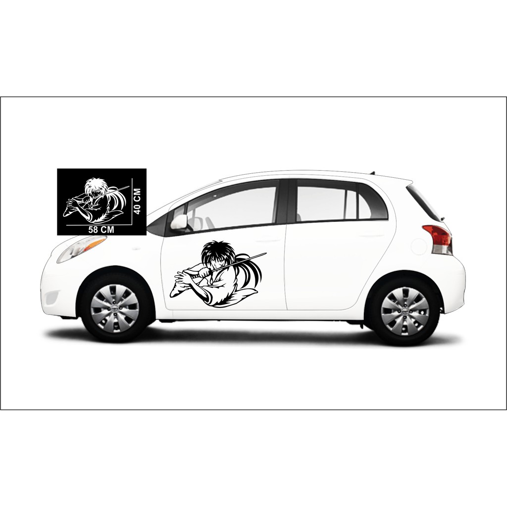 TERMURAH Cutting Sticker Mobil Stiker Motif Keren Sticker ANIMASI SAMURAI Shopee Indonesia