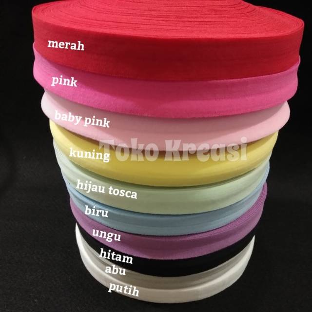 Karet foe bandana polos 1,5cm per meter