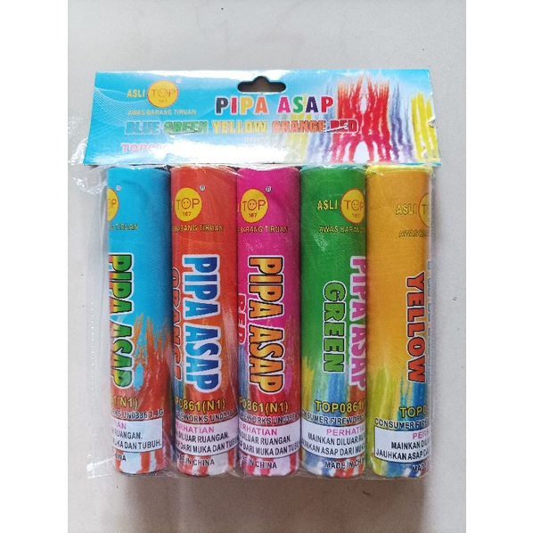 PIPA ASAP / Tongkat Asap N1 DURASI 6O dtk / Smoke Bomb / Pipa Asap Merk TOP Satu Pak Isi 5pcs