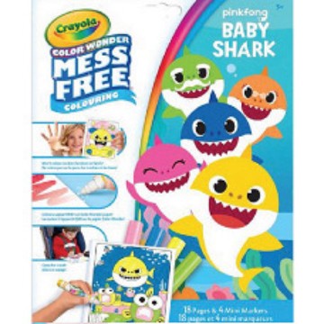 

(BISA COD) Crayola Color Wonder Mess Free Coloring Pages & Markers - Baby Shark