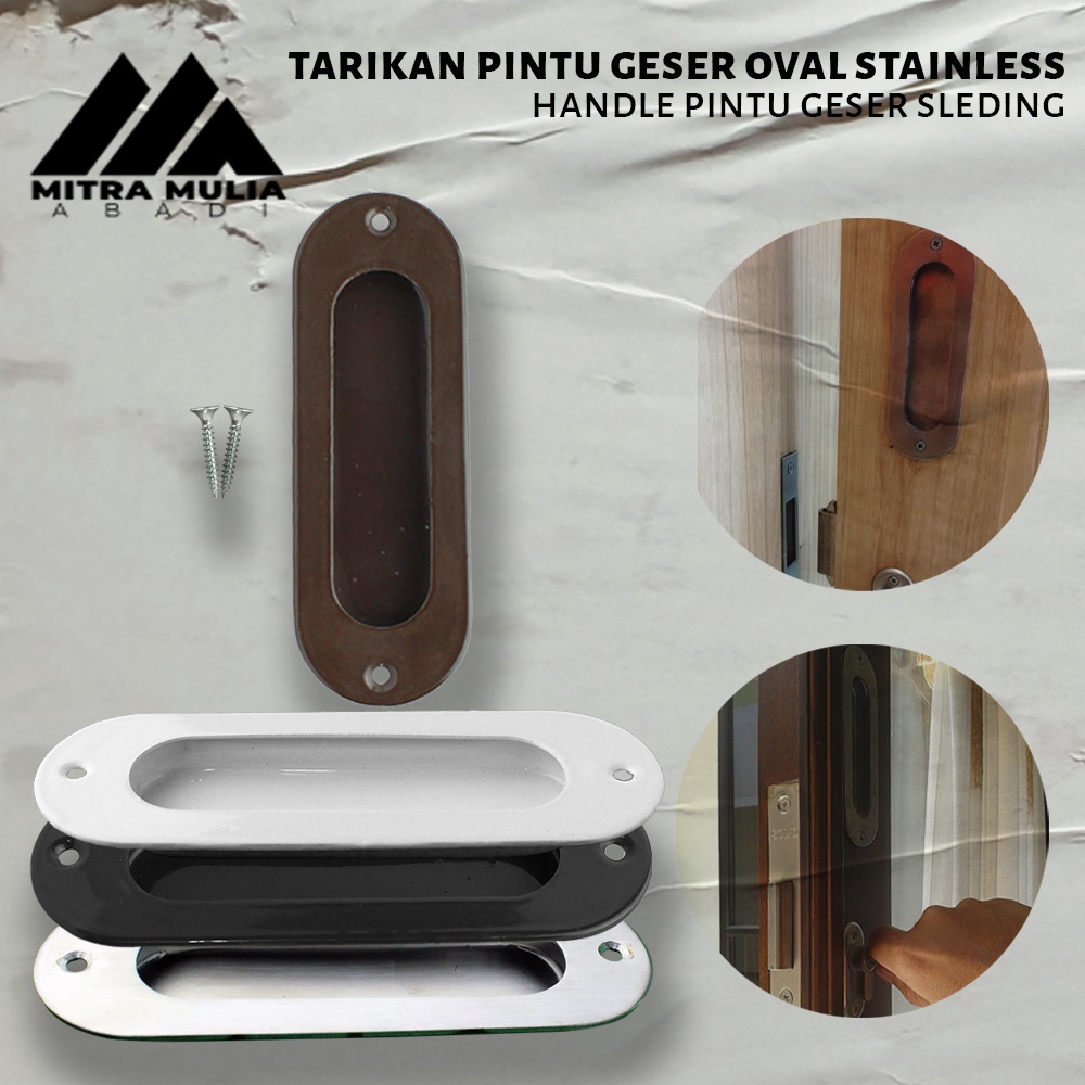 Tarikan Pintu Dorong Oval Stainless l Handle Geser Sliding Kom Kom