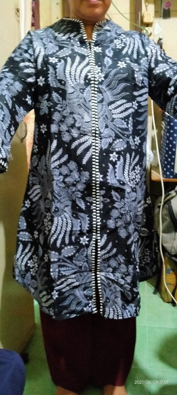Baru Atasan Wanita Batik Tunik Ziper