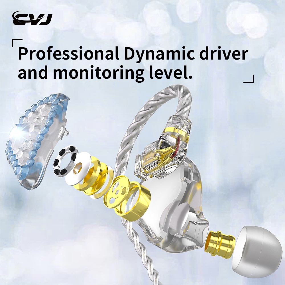 Cvj Shine diamond encrusted Headphone hifi iem River Dusk Kualitas Tinggi Untuk Musim Gugur