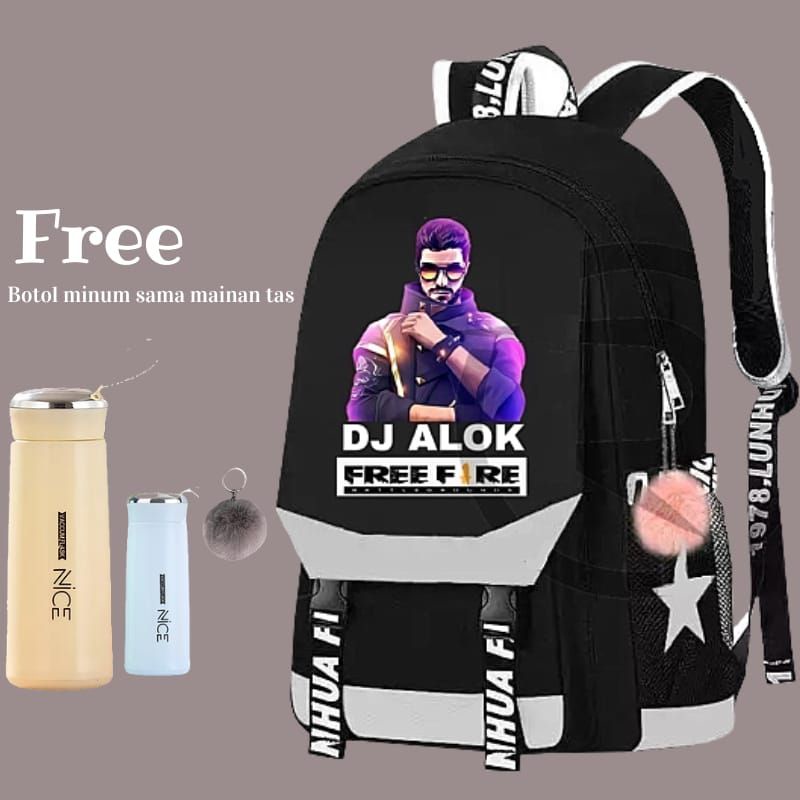 GTB_Tas Ransel Anak Laki laki Distro Bandung DJ ALOK FREE FIRE Stel Backpack