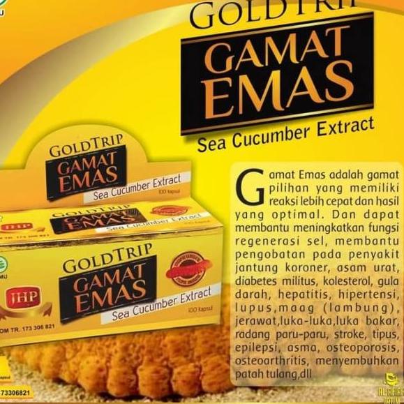 Terjangkau - Gamat Emas Gold Trip Isi 100kps - Goldtrip Gamat Kapsul Jelly Gamat QNC Kapsul