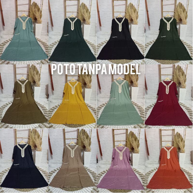 Daster BUSUI Arab Kekinian Tangan 3/4 (aisyah) / Daster Muslim Renda Jumbo LD 120 cm / Daster BUSUI /Daster kekinian /Daster Renda-3