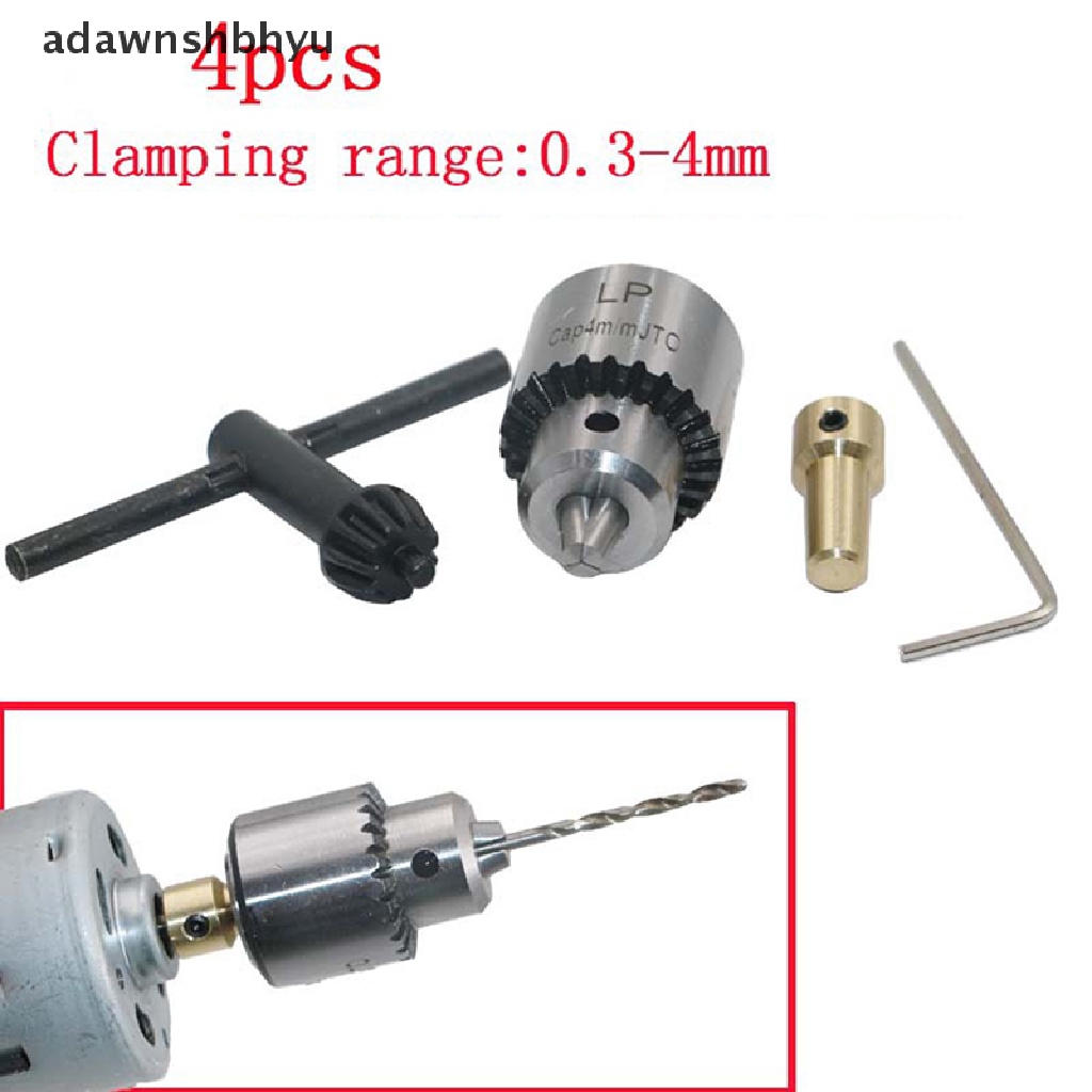 Adawnshbhyu 1set Chuck Bor Mini Micro 0.3-4mm Taper Mounted Drill Chuck Dan Kunci Pas