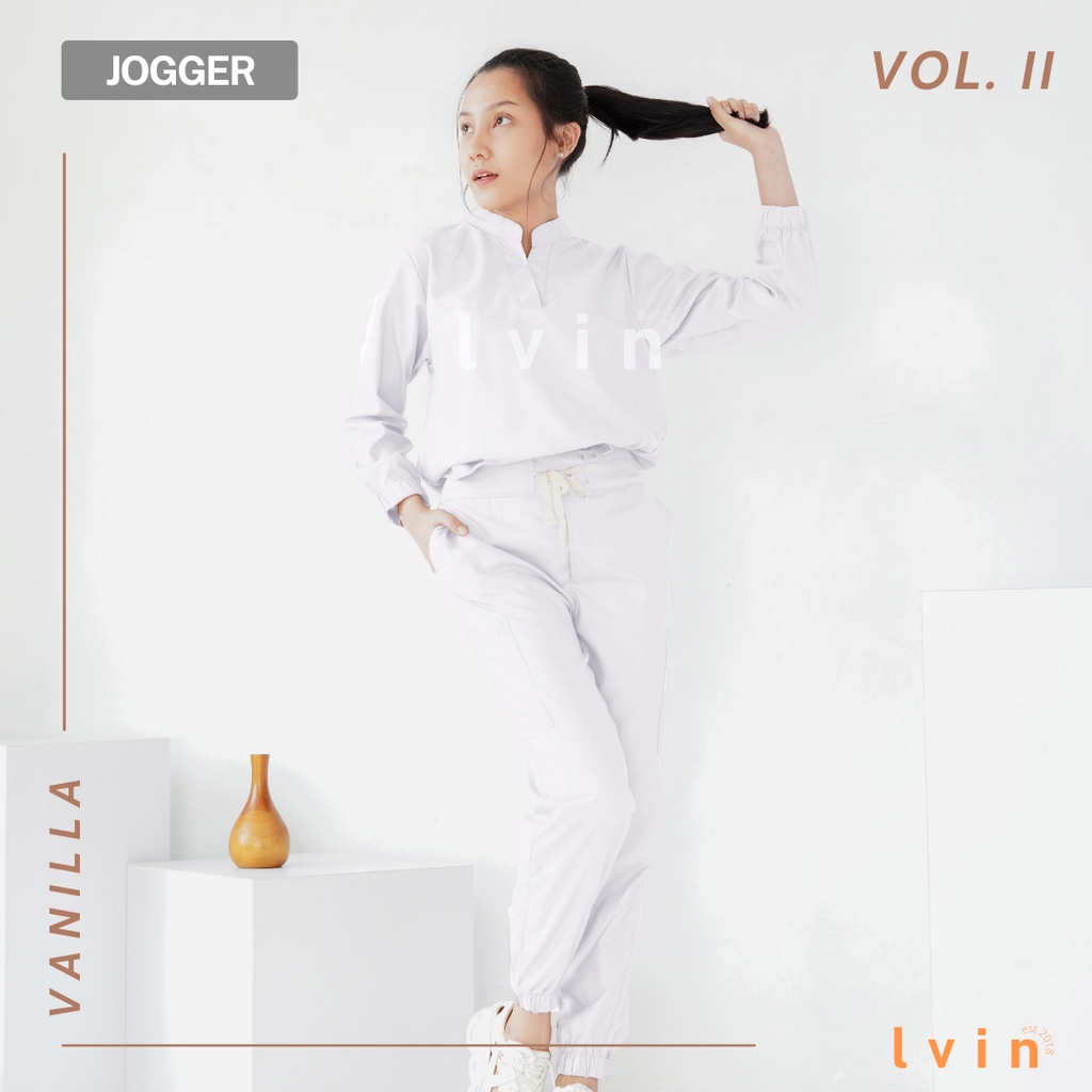 [ Lvin ] Vol II  - Baju OKA Joger Lengan Panjang Mandarin Collar / Baju Jaga / Set Baju Celana Jaga Oka / Dokter Lengan Pendek / Baju OK / Dare Series