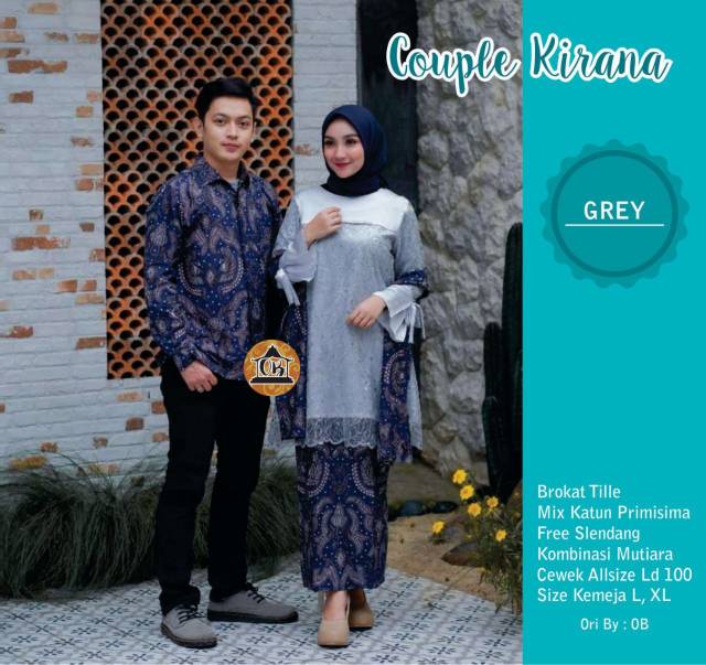 COUPLE BATIK KIRANA Selendang Brukat Tille Mutiara