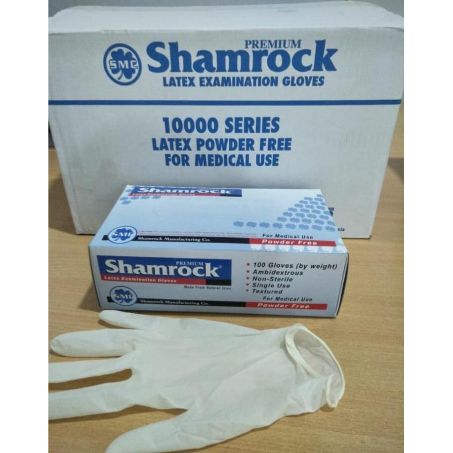 Shamrock Premium Latex Exam Gloves - Powder Free