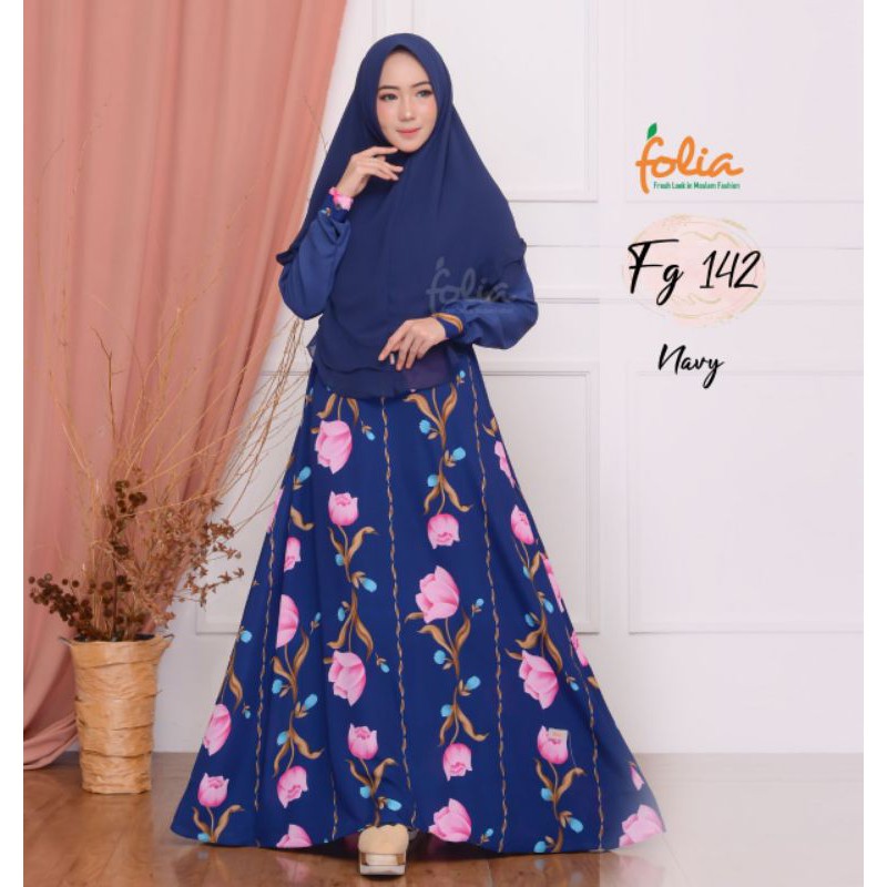 Sale Gamis Folia FG 142 Monalisa Mix Ladyzara/Gamis Folia Monalisa/Gamis Folia Diskon Promo