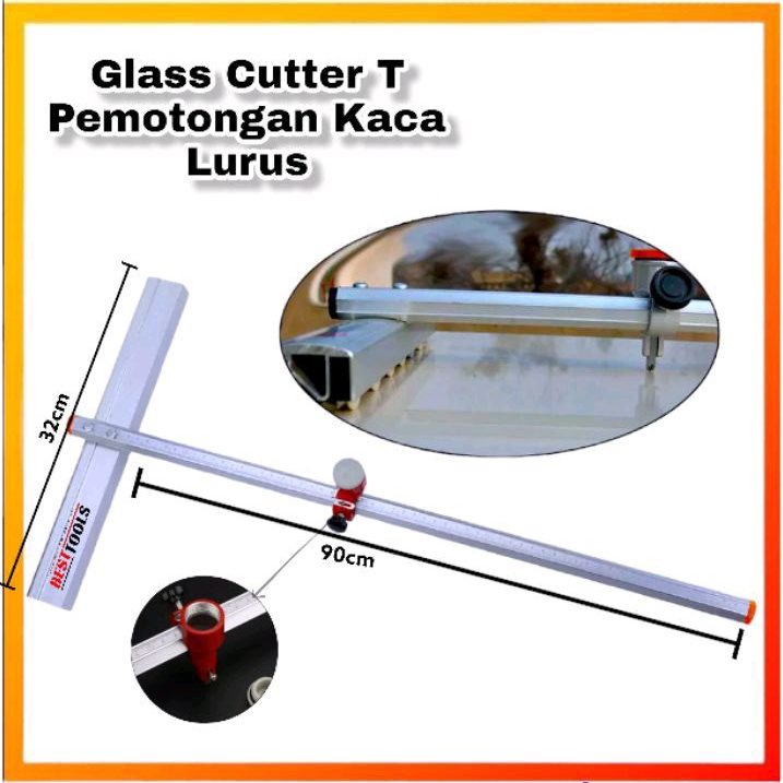 Straight Glass Cutter T , Pemotong Kaca Lurus, T Glass Cutter 90 cm ORIGINAL BESTTOOLS