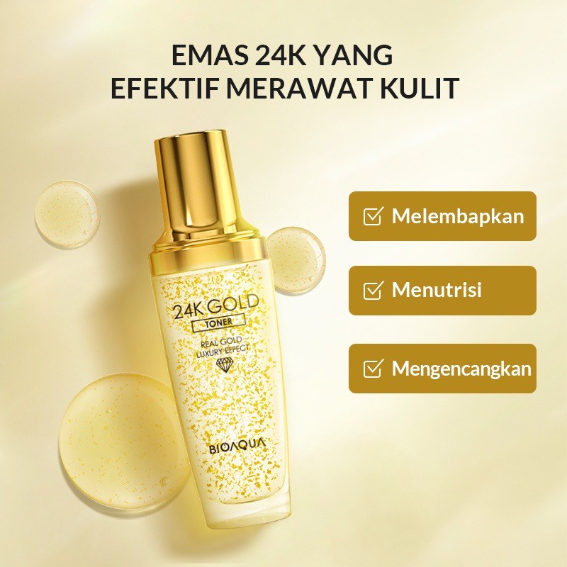 BIOAQUA 24K Gold Toner 100ml Bpom - Apple_Kosmetik