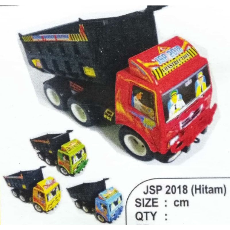 2018H - Mainan Mobil Truk Bak Truck Jomplang Pasir Warna Hitam Kepala Warna JSP H JSP2018 Hitam