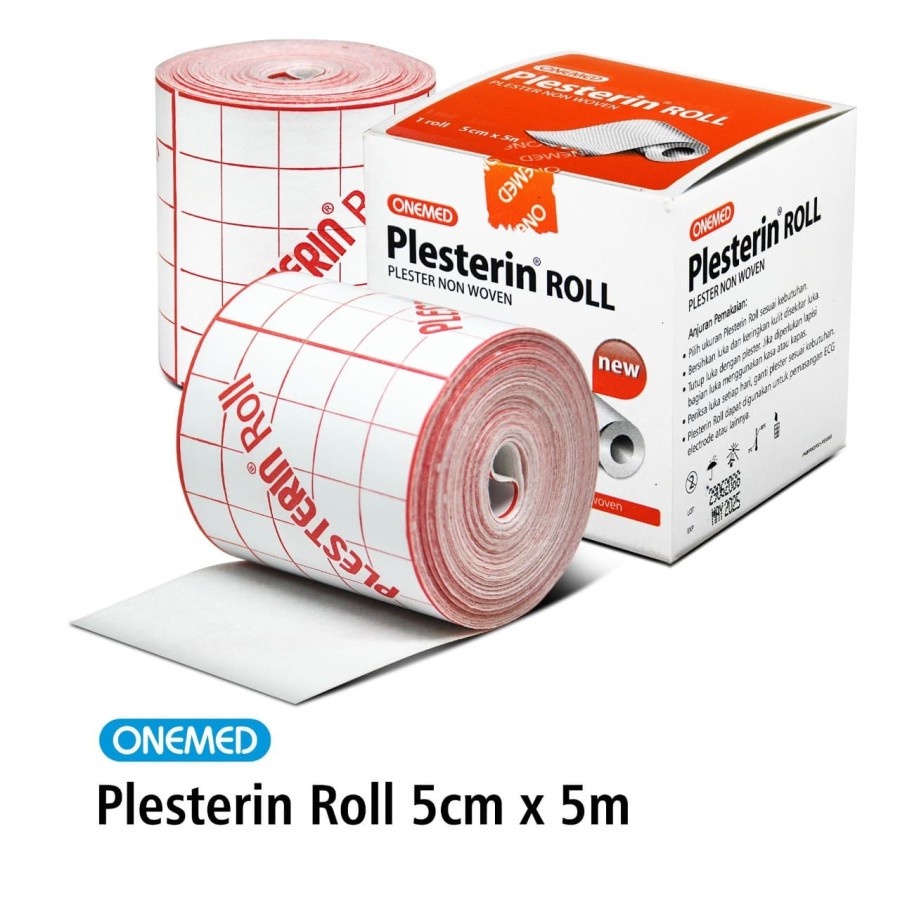 Plesterin Roll 5cmx5m OneMed - Plester Luka Non Woven 5m Onemed