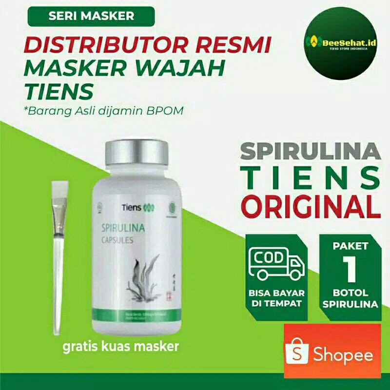masker spirulina original | masker wajah | penghilang bekas jerawat dan komedo