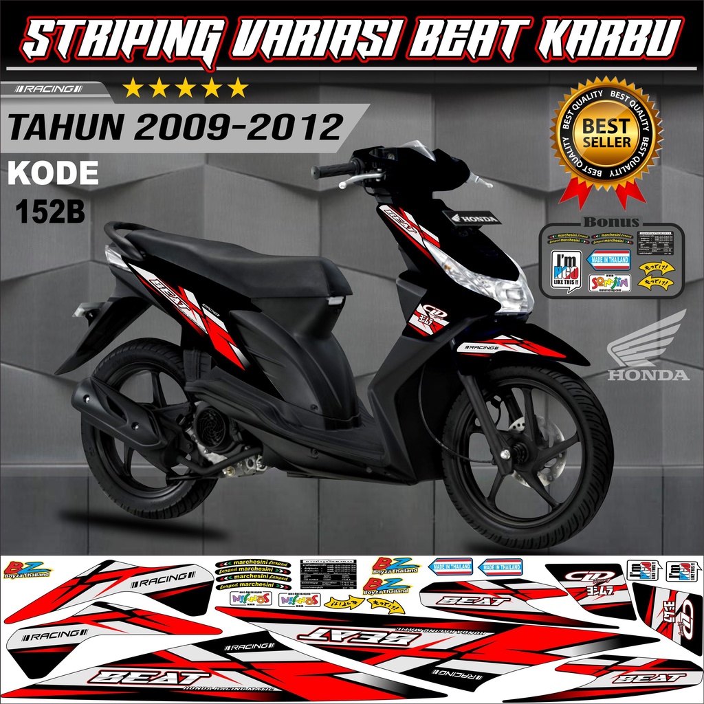 Striping Beat Karbu Stiker LisMotor Beat kode 152