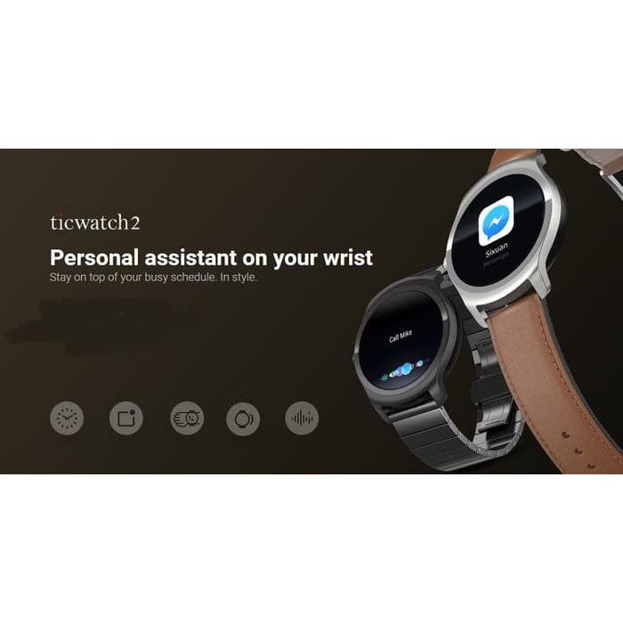 Unik Tic Ticwatch2 Active Smartwatch (Charcoal Black) Bergaransi