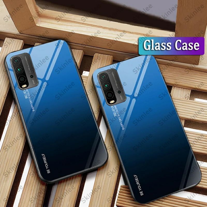 Gradient Glass Case Xiaomi Redmi 9T Redmi9T Softcase Hardcase Casing HP